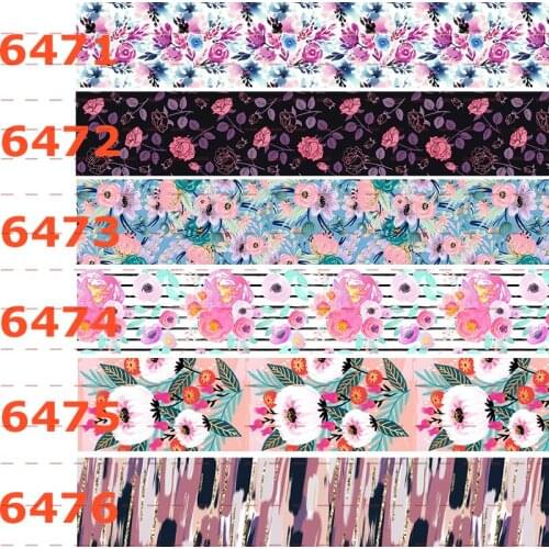 10 yards 16mm 22mm 25mm 38mm 50mm 75mm flowers ribbon cute pattern printed Grosgrain ribbon