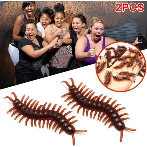 2pcs Simulated Bug Artificial Centipedes Funny Practical Jokes For Halloween Haunted House AN88