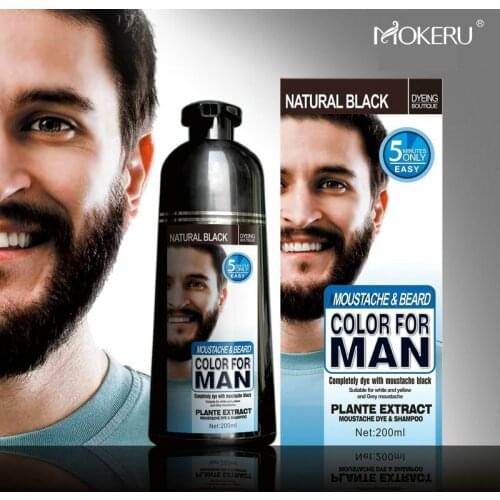 200ml Permanent Beard Dye Shampoo Natural Long Lasting For Men Mustache Dying Removal White Grey Beard Hair Men Beard Dye