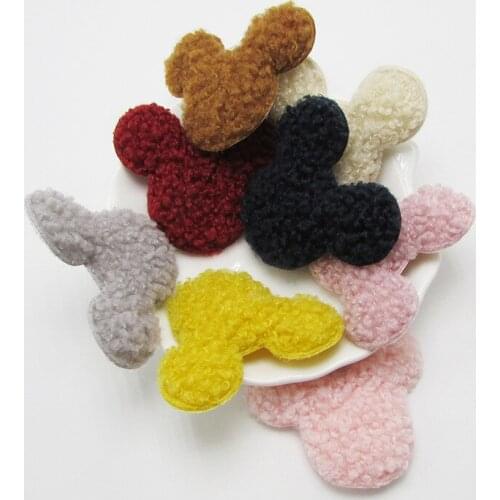 32pcs/lot 5.5*5cm Mouse Padded appliques for headwear decoration handmade hair accessories
