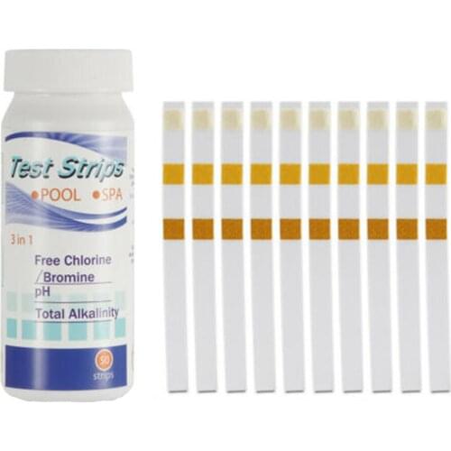 50Pcs Swimming Pool PH Chlorine Alkaline Acid Bromine High precision Test Paper Water testing for swimming pools or spa pools