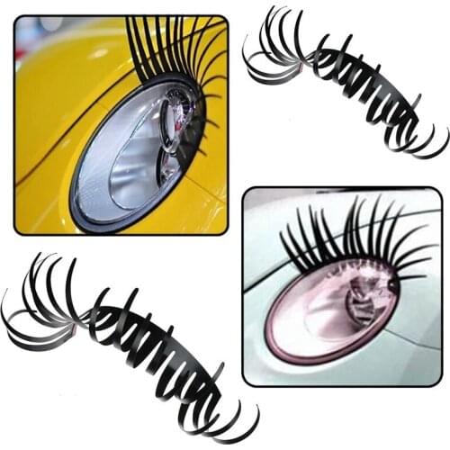 Car lash headlamps 3d beautiful adhesive pc eyelash material false car electric eye sticker accessories Exterior details New