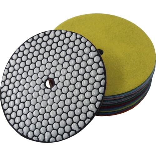 7"180mm Dry Polishing Pad Resin Diamond Grinding Disk For Concrete Marble Granite Grit 50-3000