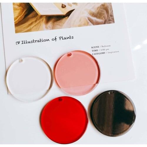 Round Resin Plastic Pendant Eardrop Diy Material Necklace Earring Accessories Charms Jewelry Component 6pcs