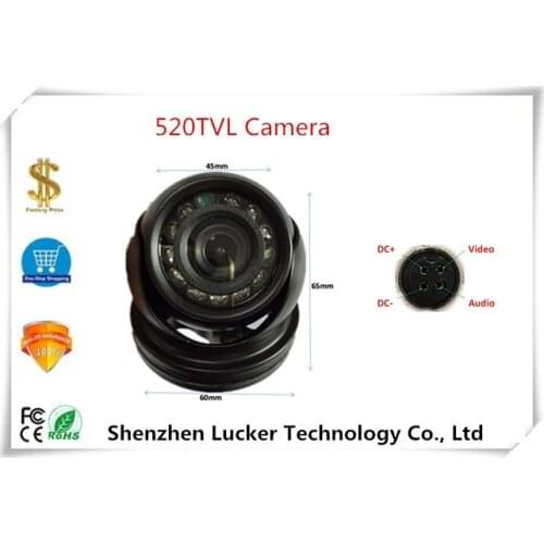4Pin Aviation Plug Black Metal Mini Dome Camera 520TVL DC9V-36V NightVision For Bus CCTV Security Surveillance