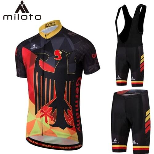 MILOTO Bicycle Racing Team Short Sleeve Maillot Ciclismo Mens Cycling Jersey Summer breathable mtb Cycling triathlon suits