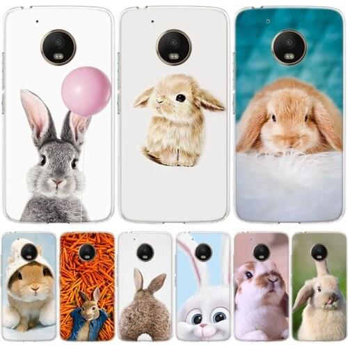 Cute White Baby Rabbits Phone Case for Motorola Moto G8 G7 G6 G5 G4 E6 E5 E4 Power Plus Play One Action Macro Vision Cover Coque