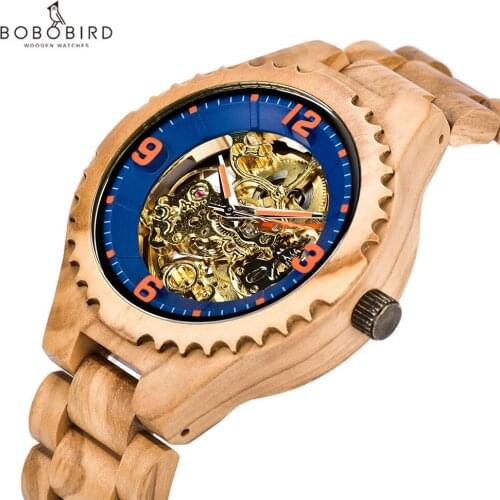 Bobo Bird Automatic Mechanical Watch Mens Watches for Men Handmade Wooden Wristwatch Luxury Man Watches 2020 Modern