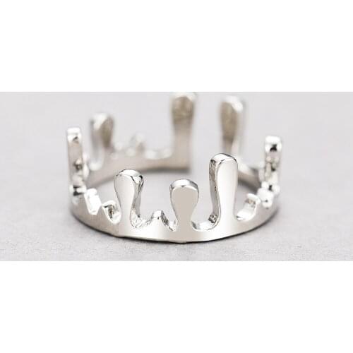 2021 Halloween New Crown Shape Rings for Women Girl Wedding Bridal Party Ring Korean Fashion Jewelry Engagement Ring