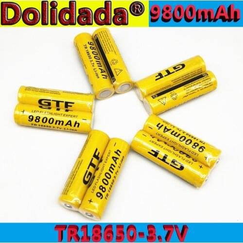 New 3.7V GTF 18650 9800mAh high capacity batteries Li-ion lithium battery for flashlight battery