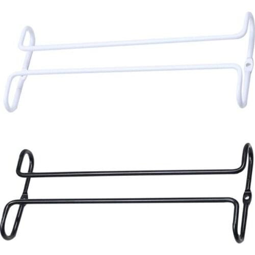 Single Row Suspension Hanging Wine Glass Holder Inverted Shelf Under Mounted