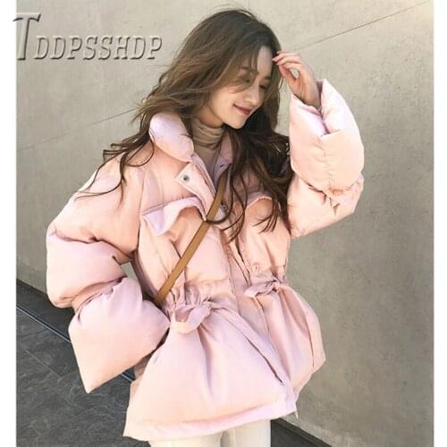 Solid Women Parka Korean Fashion Sweet Thick Parka Cotton Padded Winter Parkas