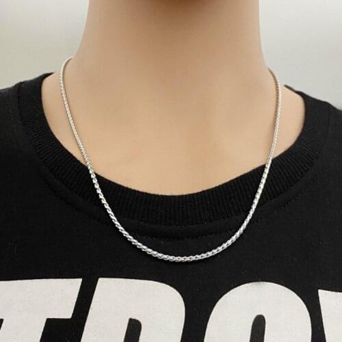 Titanium steel necklace square chain stainless steel men and women all-match necklace jewelry