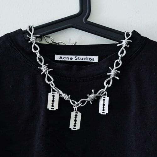 Punk Lock Chain necklace women/men Gothic chain choker collar goth Padlock pendant necklace 2019 emo trendy fashion jewelry