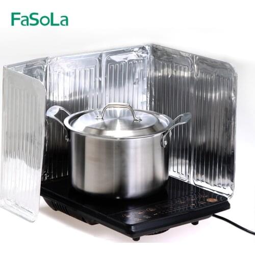 FaSoLa Oil Baffle Kitchen Aluminum Foil Cooktop Baffle Grease Paper Splash proof Baffle for Stir Fry Cooking