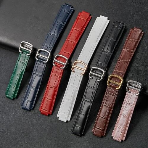 Genuine Leather Strap for BALLON BLEU DE CARTIER 14mm 16mm 18mm 20mm Convex Interface Watchband Cartier Wristband 6 Colors Stock