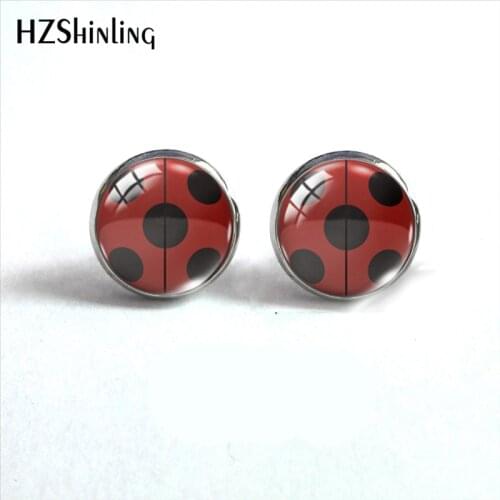 2020 New Arrival Ladybugs Insect Stainless Steel Plated Earrings Jewelry Cute Ladybbug Stud Earrings Handmade Jewelry Gifts