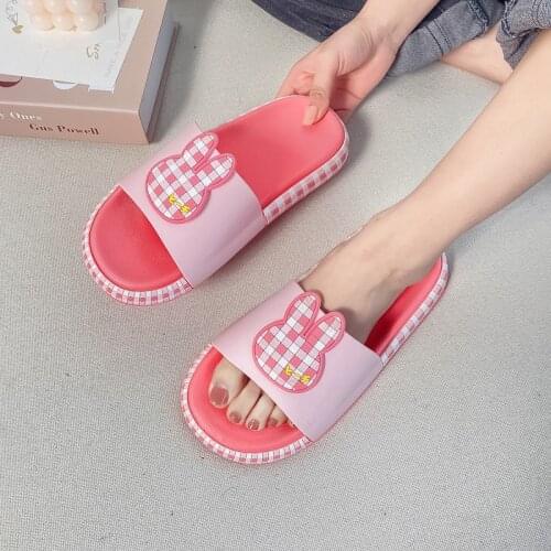Summer Slippers Women Men Cute Slides Non-Slip Thick Soft Sole Flip Flops Bathroom Couple Female Home Beach Pool Shoes Sandals