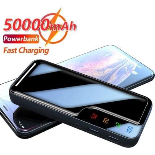 50000mAh External Battery Portable Charging PowerBank 50000 MAh Power Bank USB PoverBank Charger For Xiaomi Mi 9 8 IPhone 12 11