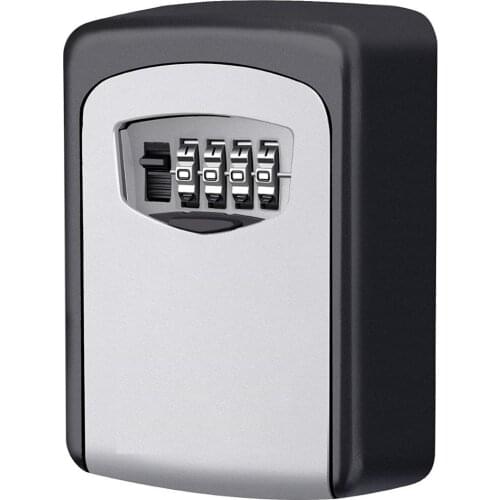 Key Storage Lock Box 4-Digit Combination Wall Mounted Key Safe Resettable Code 5 Key Capacity