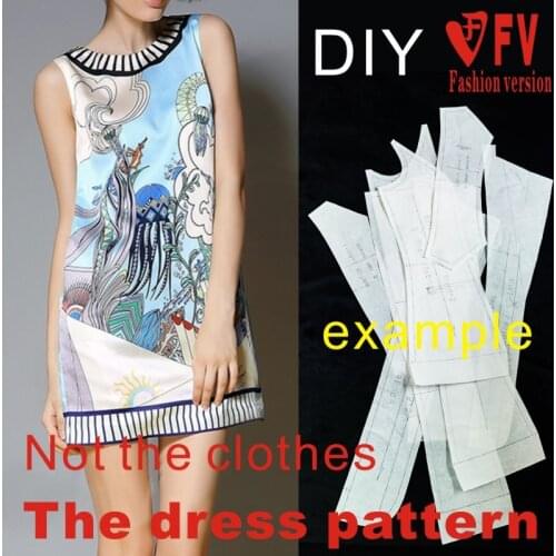Dresses Sewing Pattern Template Cutting drawing Clothing DIY ((Not selling clothes)) BLQ- 105