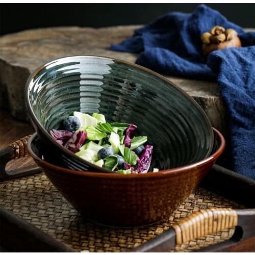 LingAo Japanese ceramic kiln glaze thread ramen bowl soup bowl wonton bowl sliced noodles bowl dumplings bowl