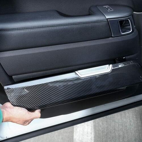 Carbon Fiber Interior Door Decoration Protector Panel 4pcs For Land Rover Range Rover Sport RR Sport 2014-2017 Replacement Parts