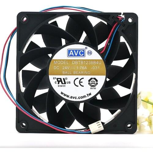 AVC DBTB1238B4U -031 DC 24V 1.76A 120x120x38mm 3-wire Server Cooling Fan