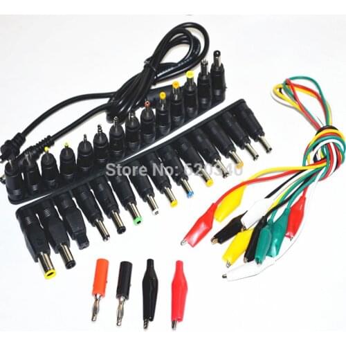 37pcs/set New Universal AC DC Jack Charger Connector Plug for Laptop /Notebook AC DC Power Adapter with Cable Free Shipping