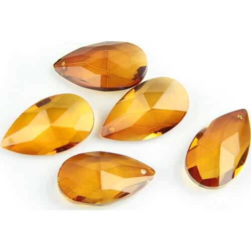 38mm/50mm/63mm/76mm Tea Crystal Chandelier Parts Almond Crystal Chandelier Beads Lighting Prism Pendant Hanging Parts