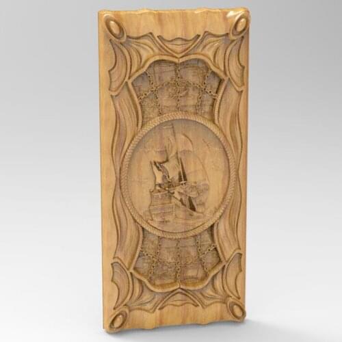3d STL Model for CNC Router 3D Printer Artcam Aspire Bas Relief Ship Sail