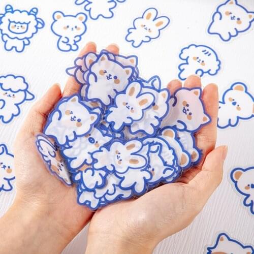 45PCS/Pack Lovely Animals Decorative PET Kids Stickers For Scrapbooking Cell Cover Diary Student Stationery Cups Album Gift