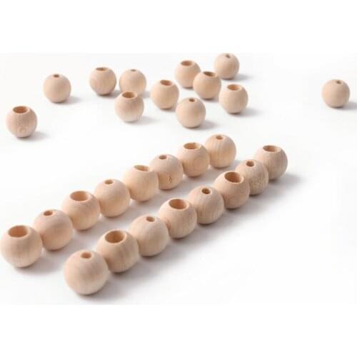 50pc 12mm -25mm New Wooden Teething Beads Two Sizes Beads BPA Free Food Grade Wooden Teething Beads Baby Nursing Accessories