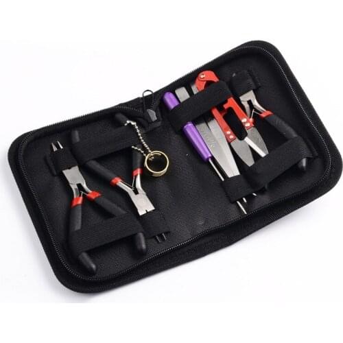 8pcs Jewelry Making Tool Kits Pliers Set with Round Nose Plier Cutting Pliers Wire Cutter Jewelry Beading Tweezers Repair Tools