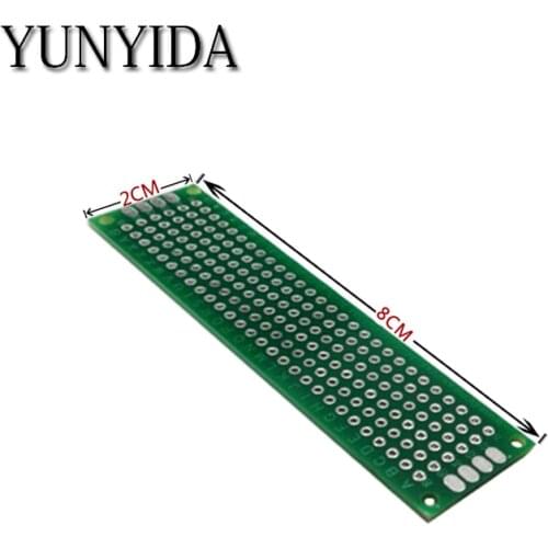 98-13 free shipping 5pcs 2x8cm Double Side Prototype PCB Universal Printed Circuit Board