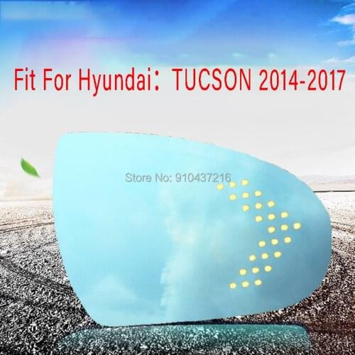 For Hyundai TUCSON 2014-2017 Demist Car Rearview Mirror Glare Proof Blue Glasses Led Lamp Heated turn singleLarge view