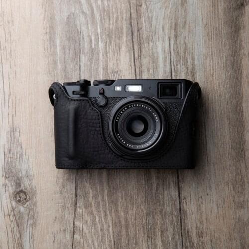 Handmade Genuine Leather Camera Case For FujiFilm X100F Fuji x100f X100-F Camera Half Bag Body Cover Open battery