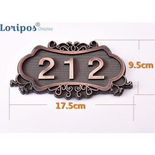 Door Number Plates Room Plate Imitation Metal Apartment s European Style Hotel Wall Digit Letter Signage Board