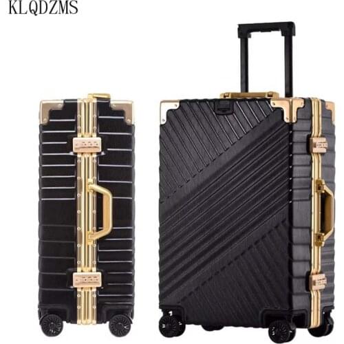 KLQDZMS 20’’24’’26’’29 Inch Women Retro Suitcases Wheeled Trolleys ABS Mens Vintage Travel Luggage Bag Creative Trolley Luggage