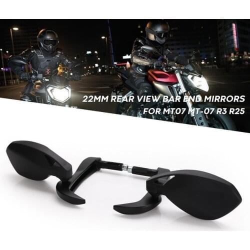 Side Mirror Easy Installation Compact 22mm Motorcycle Rear View Mirror for Yamaha MT07 R3 R25