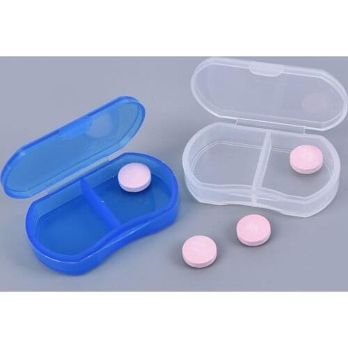 Box 2 Grids Medicine Container Case Health Care Pill Box Mini Cute Refillable Bottles