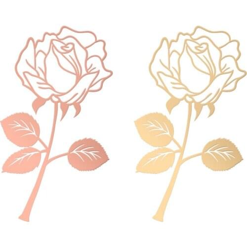 Yisuremia High-Grade Electroplated Rose Metal Bookmark Valentines Day Creative School Office Supplies Stationery Teacher Gift