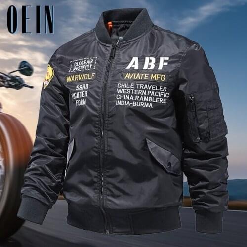 OEIN Air Force Pilot Jacket Men 2021 Autumn New Aircraft Embroidered Baseball Jackets Uniform Coats Mens Military Cargo Jacket