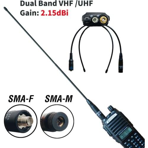 2PCS Original Baofeng Antenna Dual Band Walkie Talkie Antenna SMA-F SMA-M VHF UHF 144-430MHz For UV-5R UV-82 BF-888S NA-771