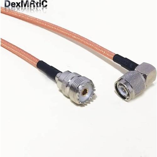 RF coaxial cable UHF Female Jack SO239 Switch TNC Right Angle Male Plug Pigtail RG142 50CM 20" /100CM Adapter