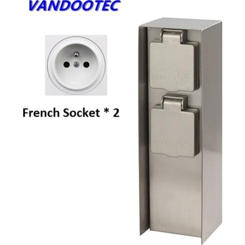 Outdoor Socket Power Socket 3680W 16A 2Pcs French Sockets Waterproof for Garden décor Lawn Mower Hedge Trimmer Garden Socket