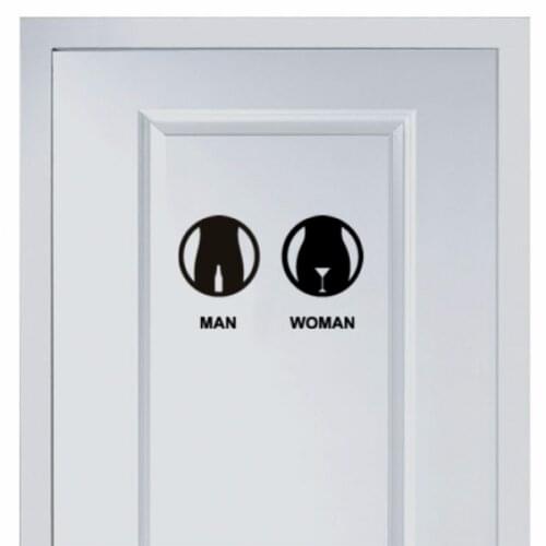 Winebottle And Wineglass Marks For Toilet Vinyl Fashion for Shop Office Home Cafe Hotel Toilets Door Decor Wall Stickers