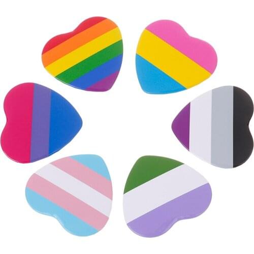 Pin Heart Love Badge Rainbow Flag Gay Lesbian Bisexual Transgender Symbol Brooch