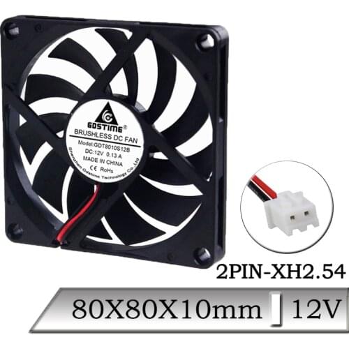 10Pcs/Lot Gdstime DC 12V 80mm 80x80x10mm Computer Case Brushless Axial Cooling Fan 8cm 8010S PC Laptop CPU Heatsink Cooler Fan