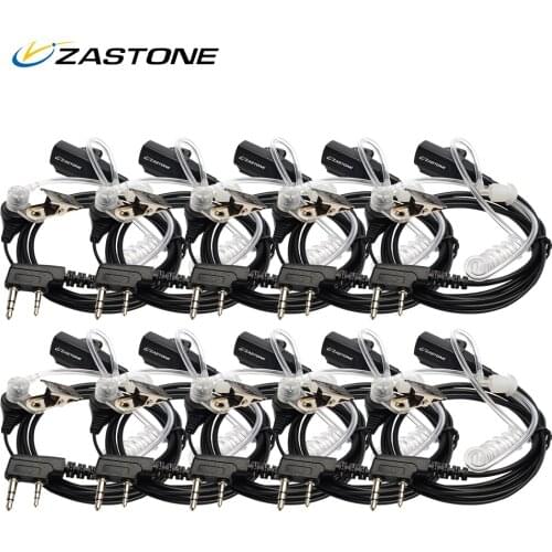 10pcs Zastone Air Acoustic Tube Earpiece Earphone Headphone Microphone for Ham CB Radio PMR446 Baofeng Zatone Walkie Talkie